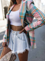 Amsoin Colorful Plaid Jacket