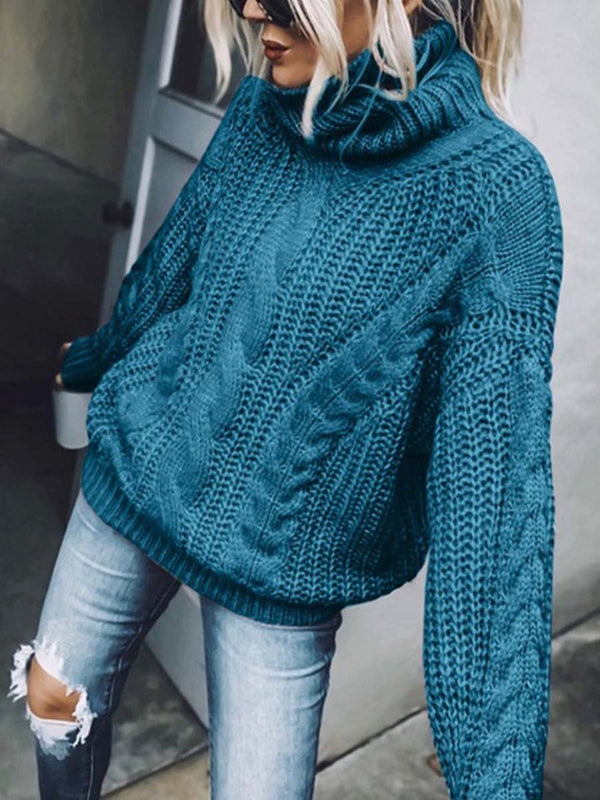 Amsoin Fashion Solid Color Knit Sweater