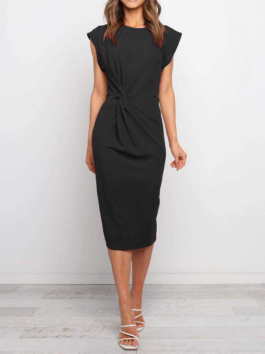Amsoin Twist Knot Midi Dress