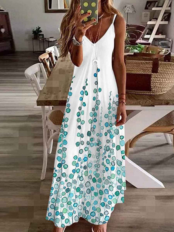 Amsoin Print Sing Maxi Dress