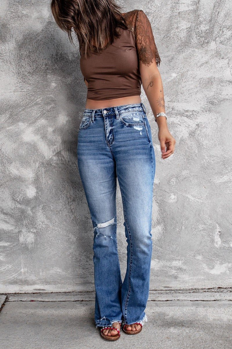 Amsoin Retro Stretch Slim Micro Flared Pants