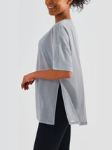 Amsoin Mesh Paneled Double Layer Loose Casula Athletic T-shirt