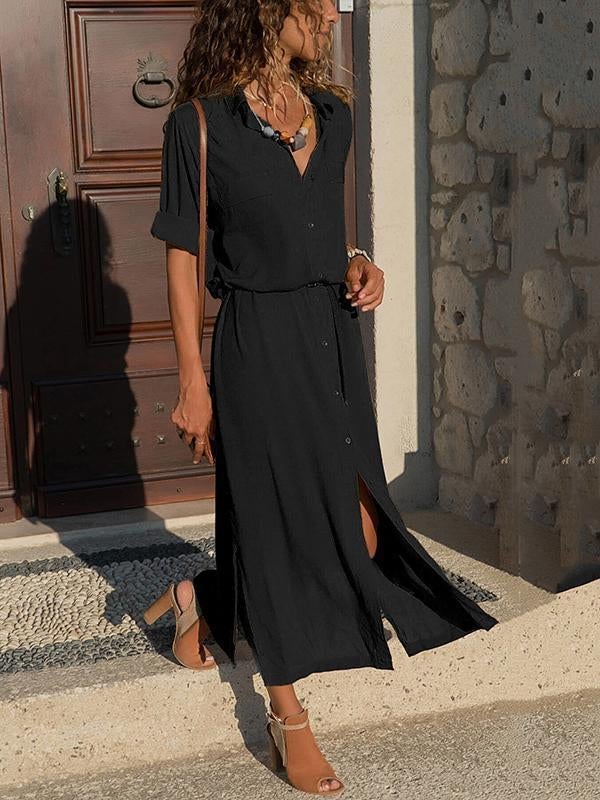 Women Fashionable Loose Long Sleeved Maxi Dress