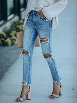 Amsoin Slim Ripped Jeans