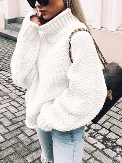 Amsoin Turtleneck Bat Sleeve Warm Sweater