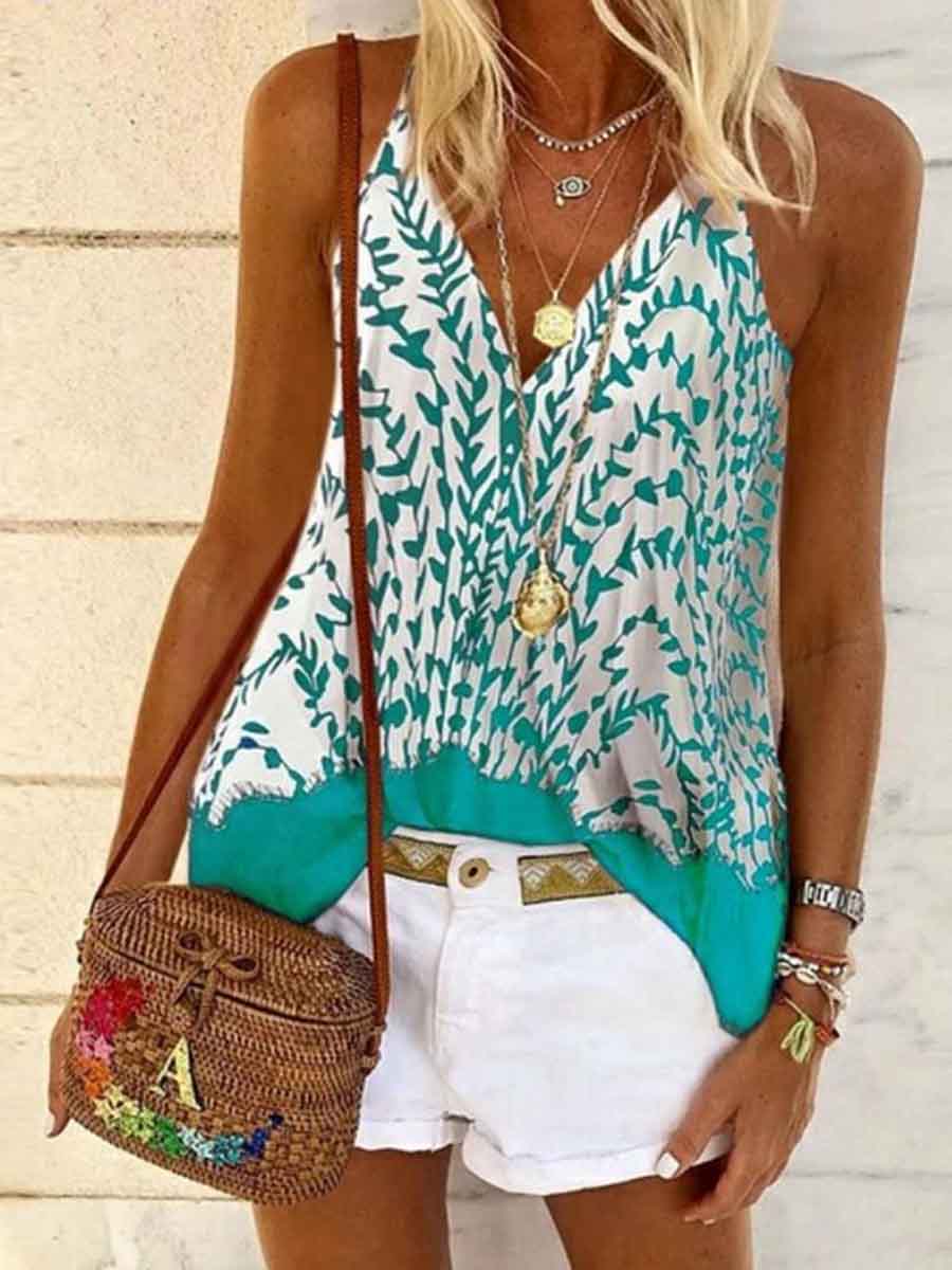 Amsoin Sexy Print Camisole Top