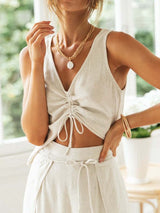 Amsoin Drawstring Short Sleeve Sets