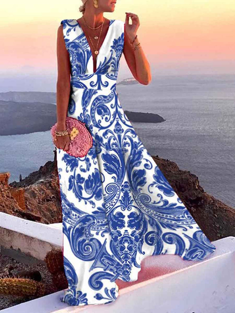 Amsoin Trendy Deep V Neck Dress