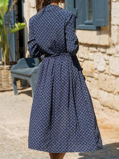 Amsoin Chiffon Print Pocket Dress