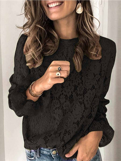 Amsoin Hollow Lace Top