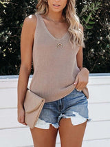 Amsoin Casual V Neck Knit Vest
