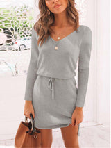 Amsoin Long Sleeve Irregular Sexy Skirt