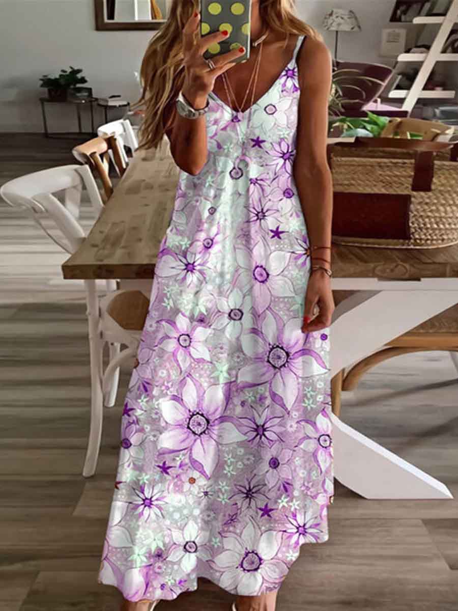 Amsoin Colorful Printed Dress