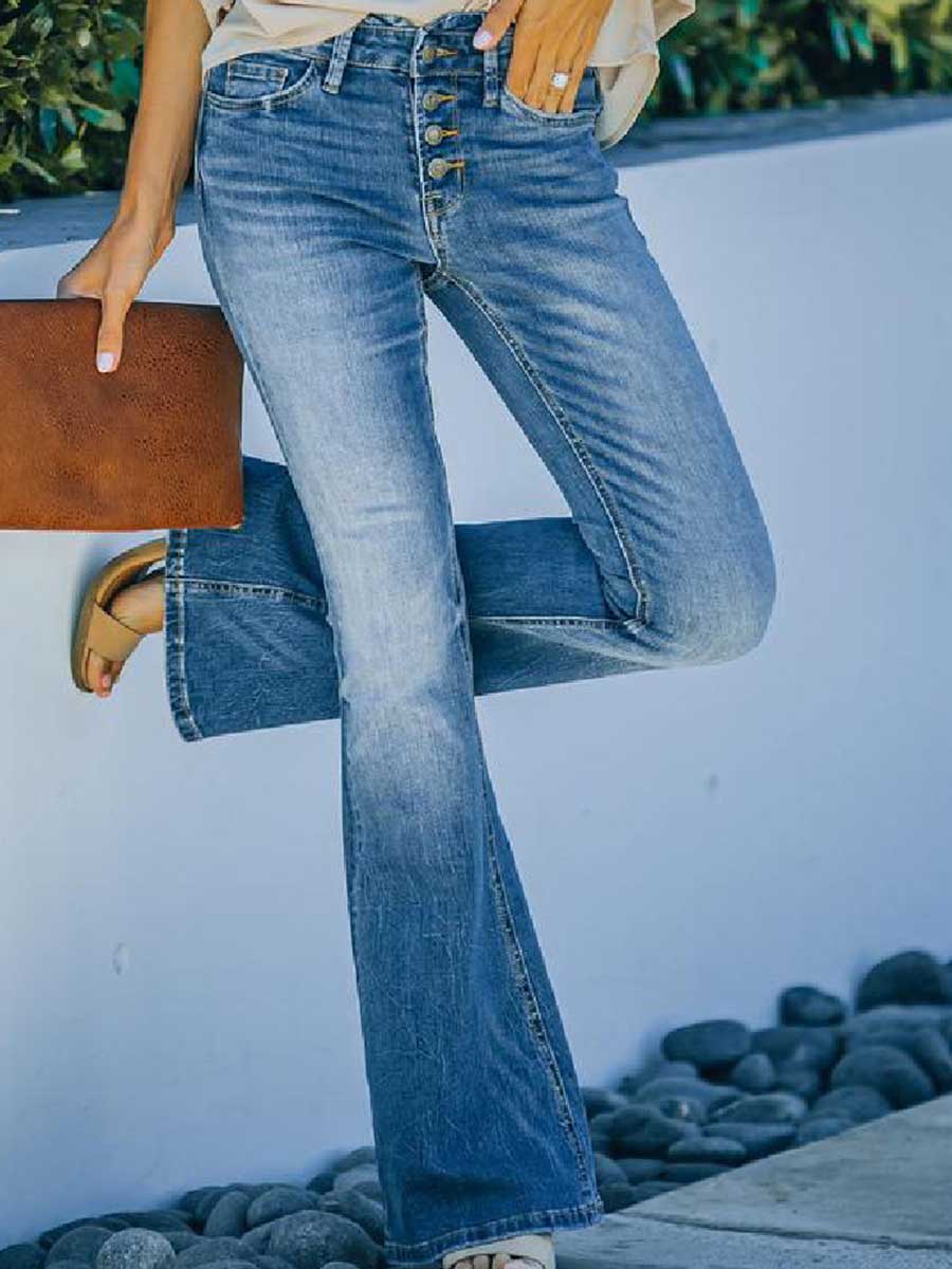 Amsoin Flared Washed Trousers