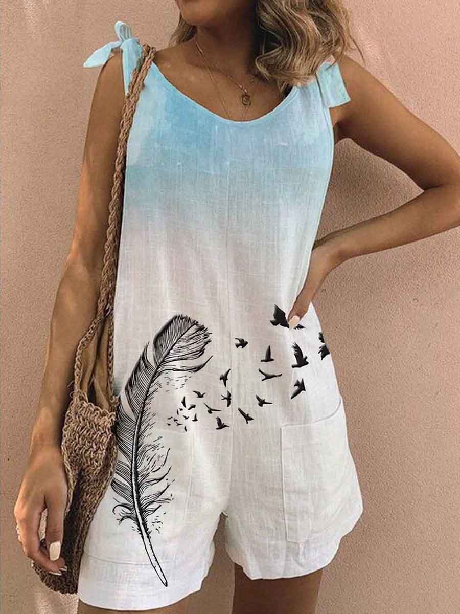 Amsoin New Printed Loose Style Romper