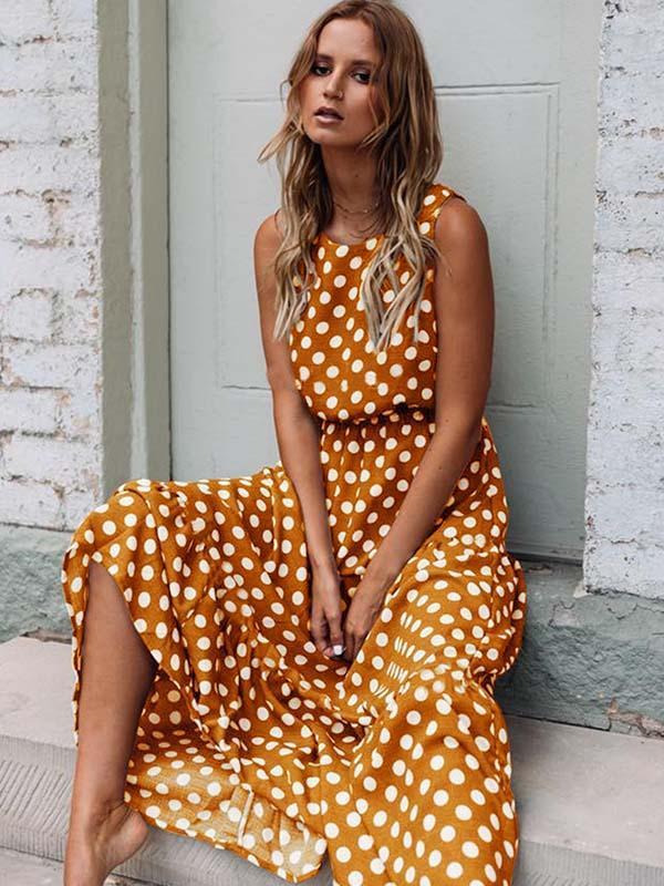 Amsoin Polka Dot Dress
