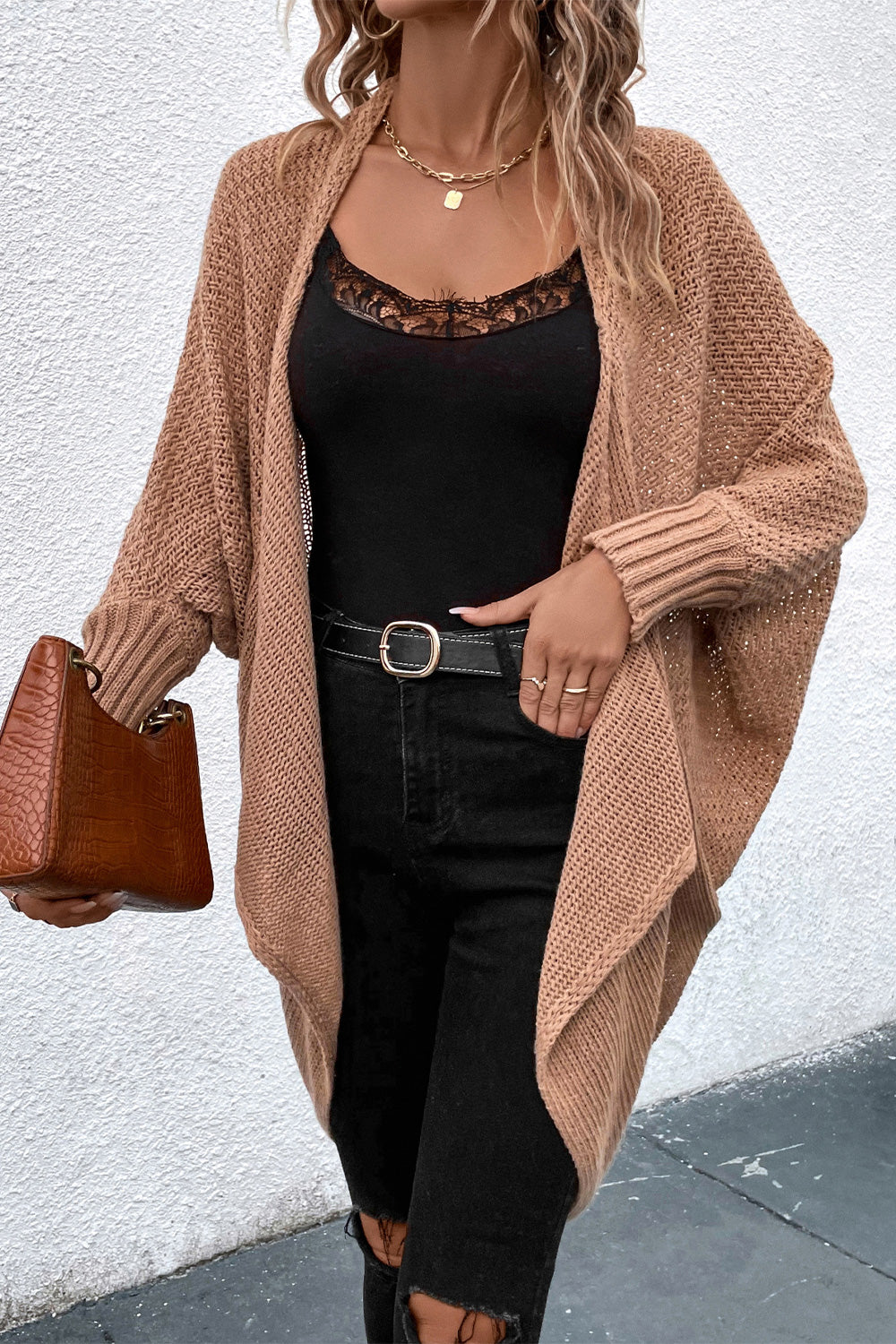 Fall Is Near Dolman Sleeve Cardigan