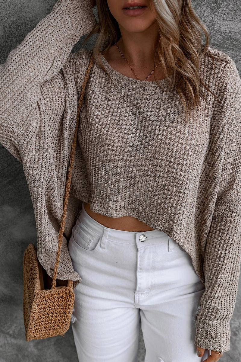 Slouchy Dolman Sleeve High Low Sweater