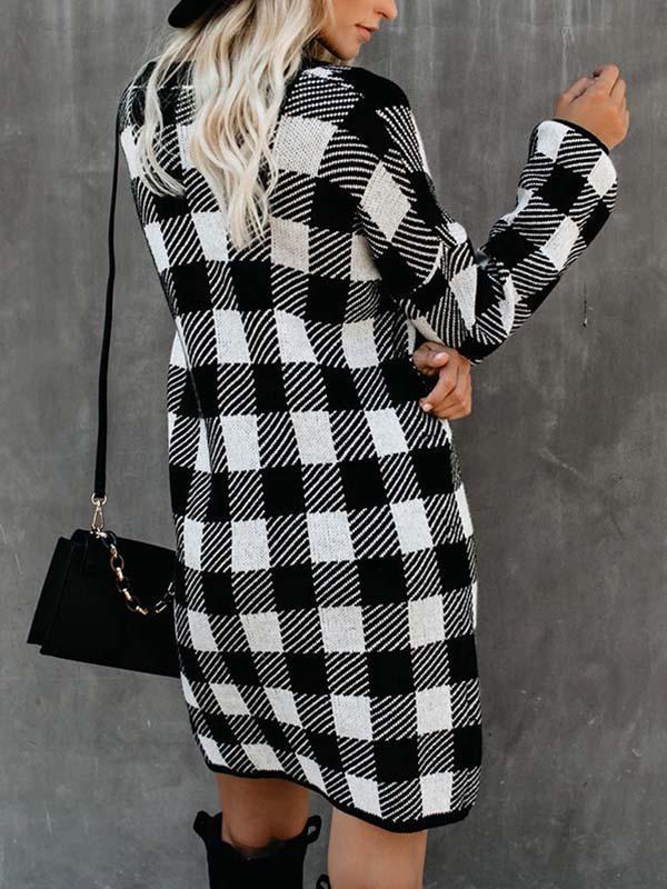 Amsoin Plaid Dress