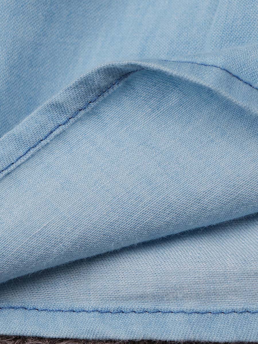 Amsoin Ruffled Denim Dress