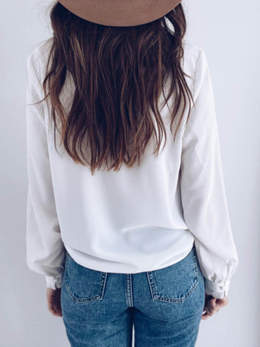 Amsoin Button Lace Shirt