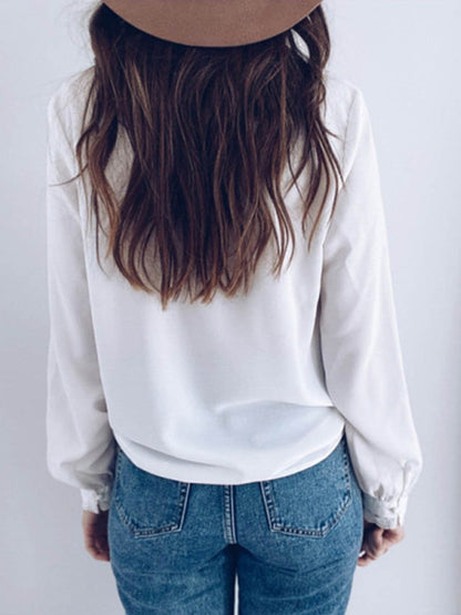 Amsoin Button Lace Shirt