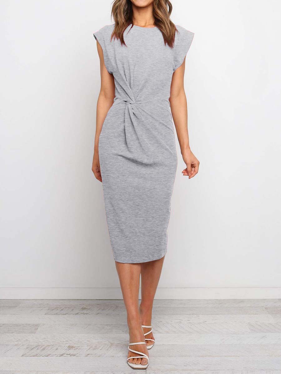 Amsoin Twist Knot Midi Dress