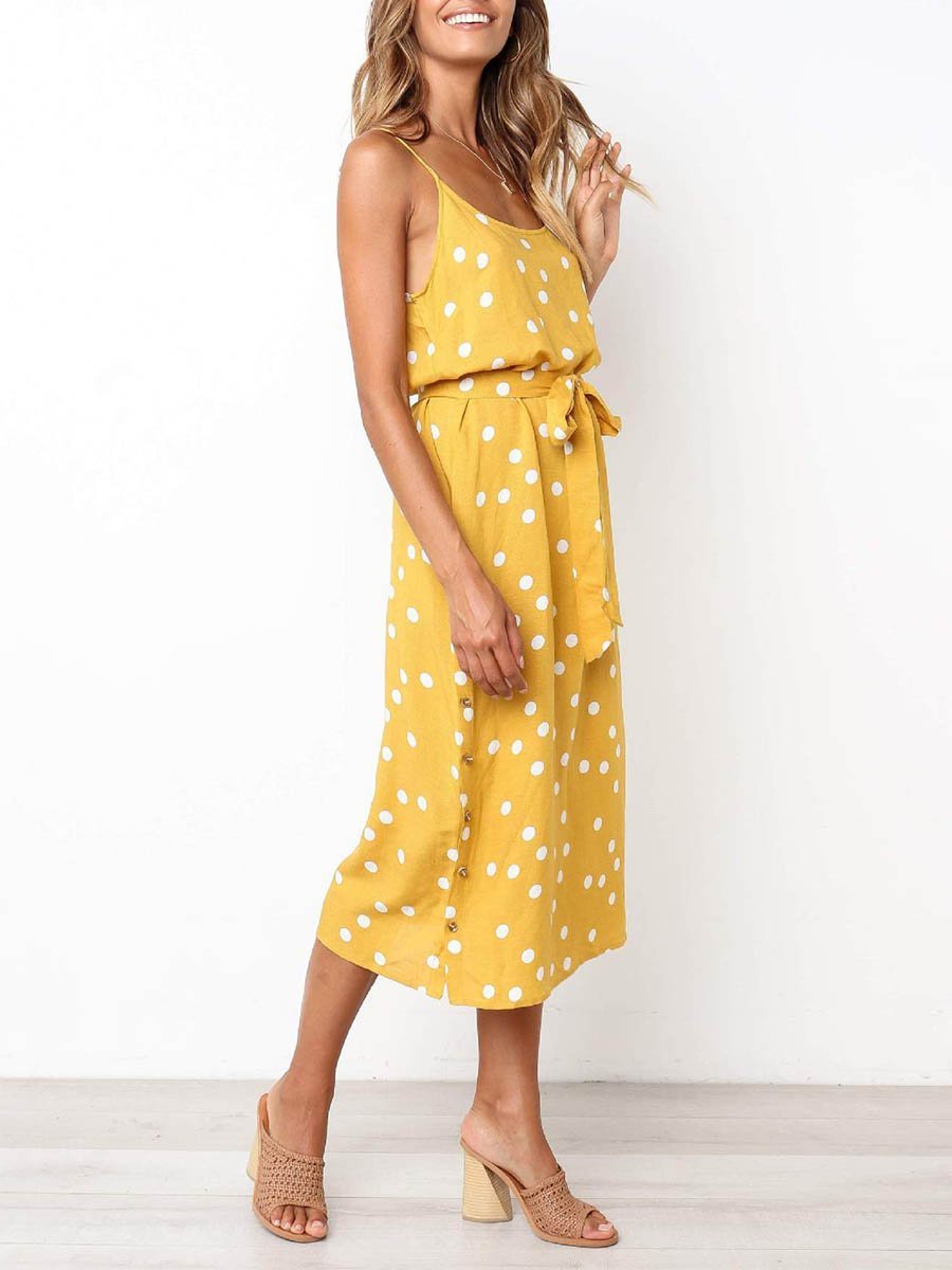 Amsoin Dot Belt Dress