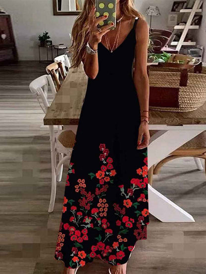 Amsoin Print Sing Maxi Dress