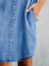 Amsoin Button Denim Dress