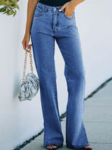 Women's Casual Trousers Slit Wash Jeans