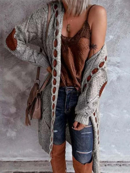 Amsoin Casual Hooded Knitted Cardigan