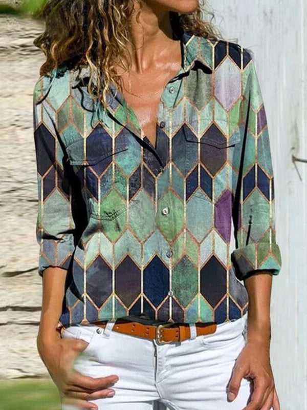 Amsoin Multicolor Print Shirt