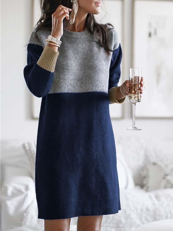 Amsoin O Neck Casual Dress