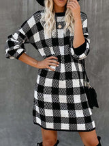 Amsoin Plaid Dress