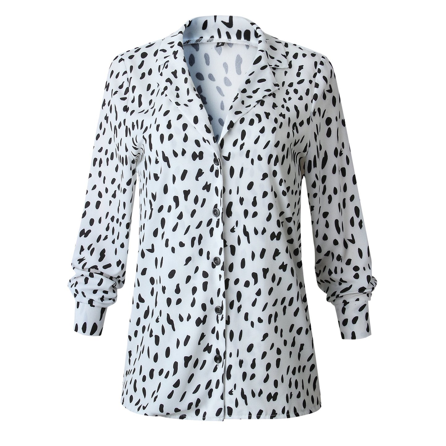 Amsoin Leopard Print Long Sleeve Shirt
