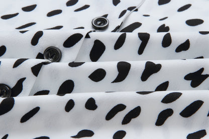 Amsoin Leopard Print Long Sleeve Shirt