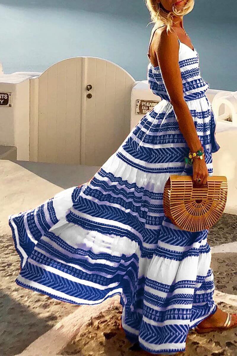 Amsoin Geometric Printed Dress