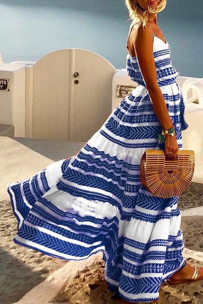 Amsoin Geometric Printed Dress