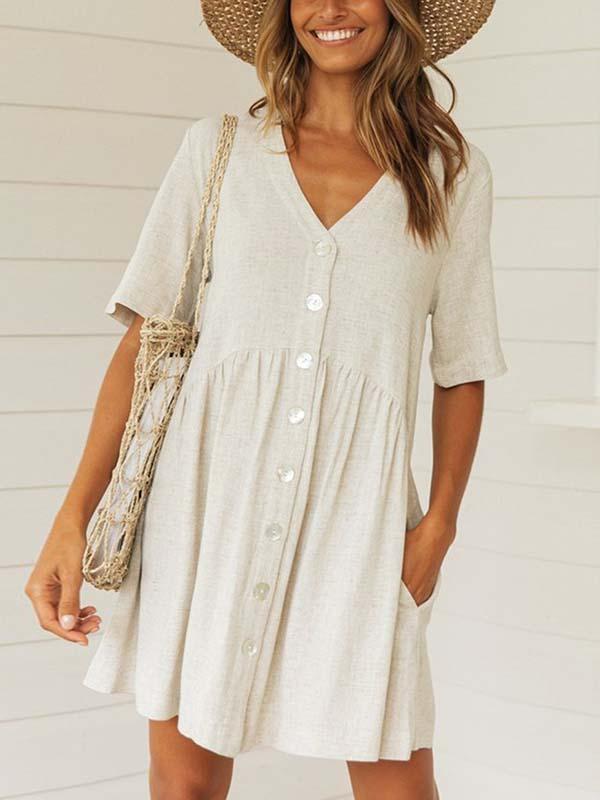 Amsoin Button Dress