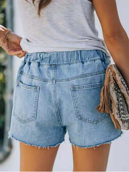Amsoin Elastic Denim Shorts