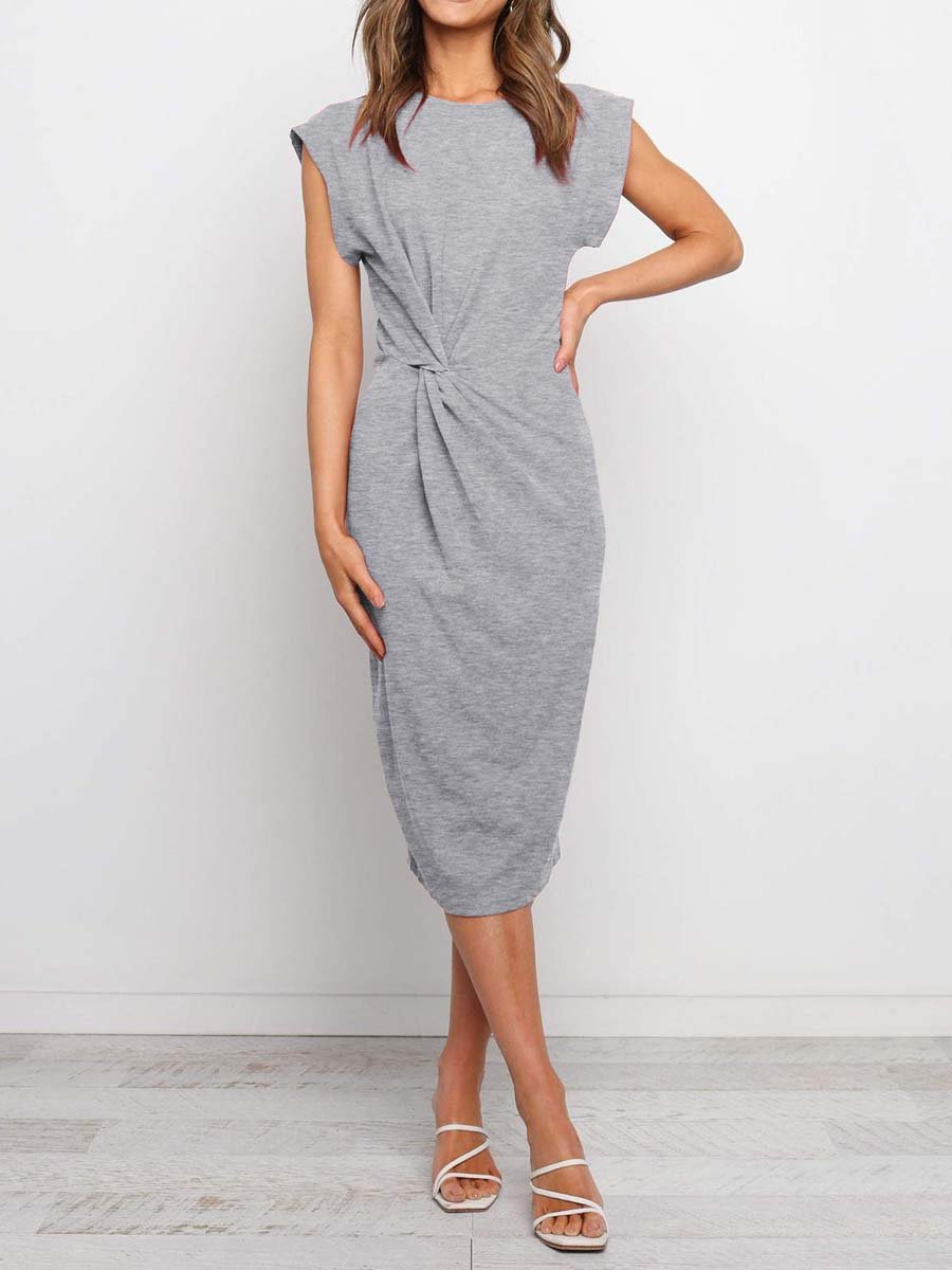 Amsoin Twist Knot Midi Dress