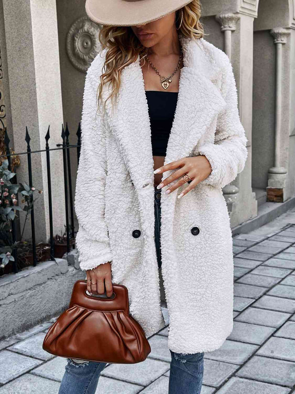 Comfy Buttoned Coat with Pockets