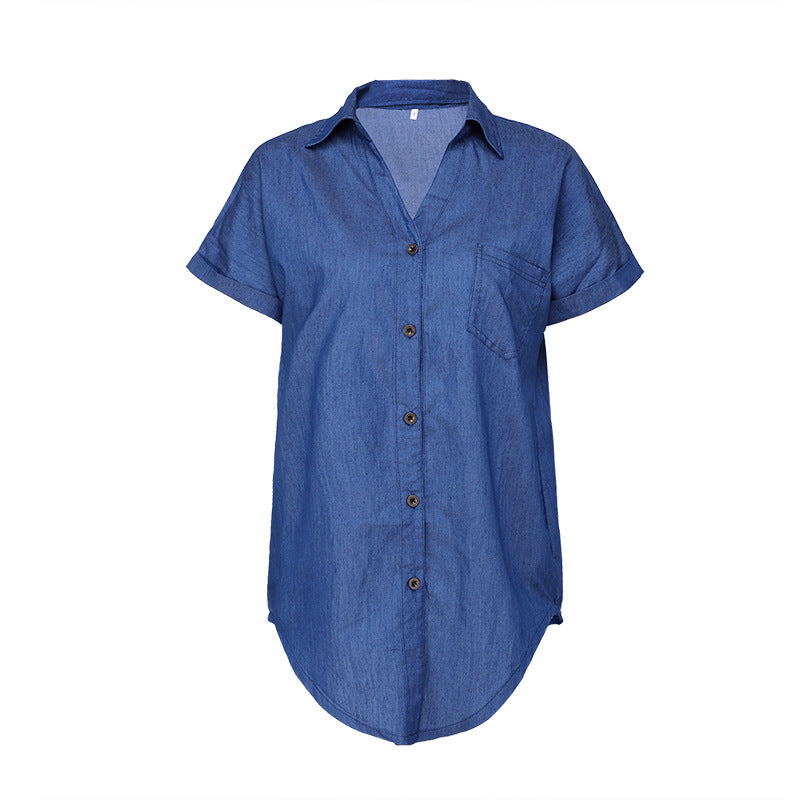 Amsoin Button Irregular T-shirt