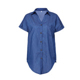 Amsoin Button Irregular T-shirt