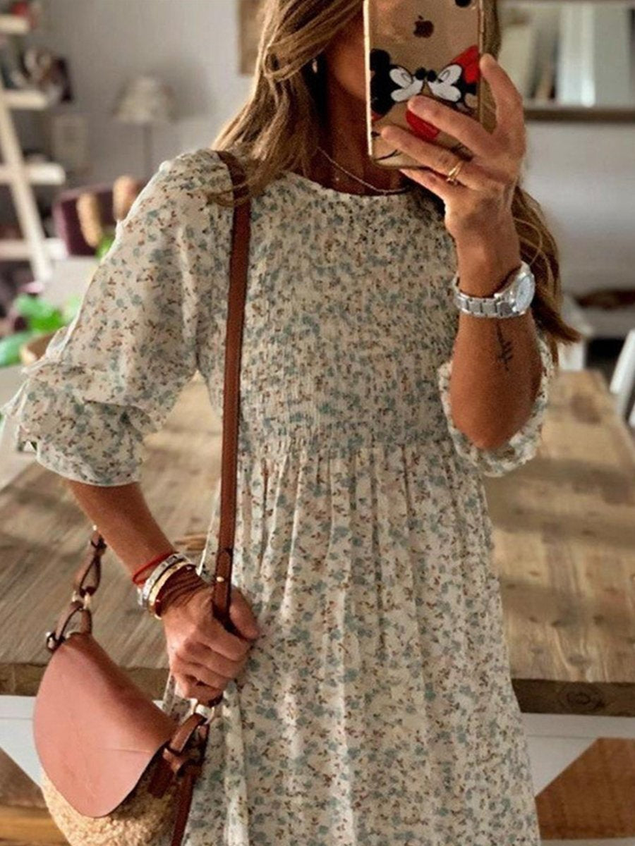 Amsoin Print Maxi Dress