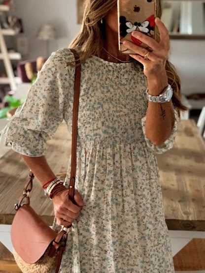 Amsoin Print Maxi Dress