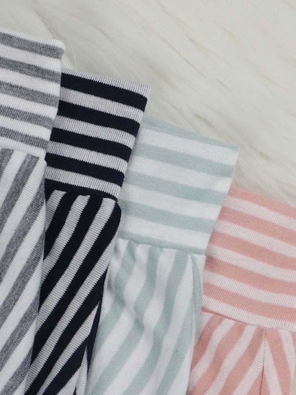 Amsoin Striped Knot Design Midi Dress