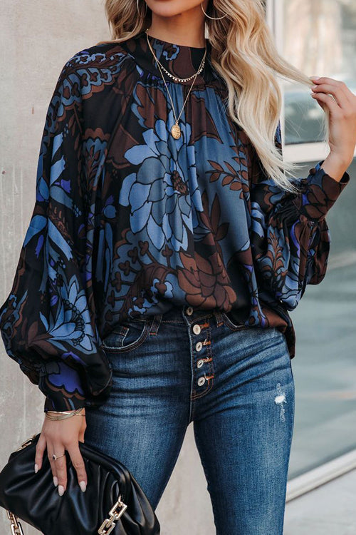 Amsoin Printed Statement Sleeve Top