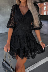 Charming Arrival Layered Lace Mini Dress - 2 Colors